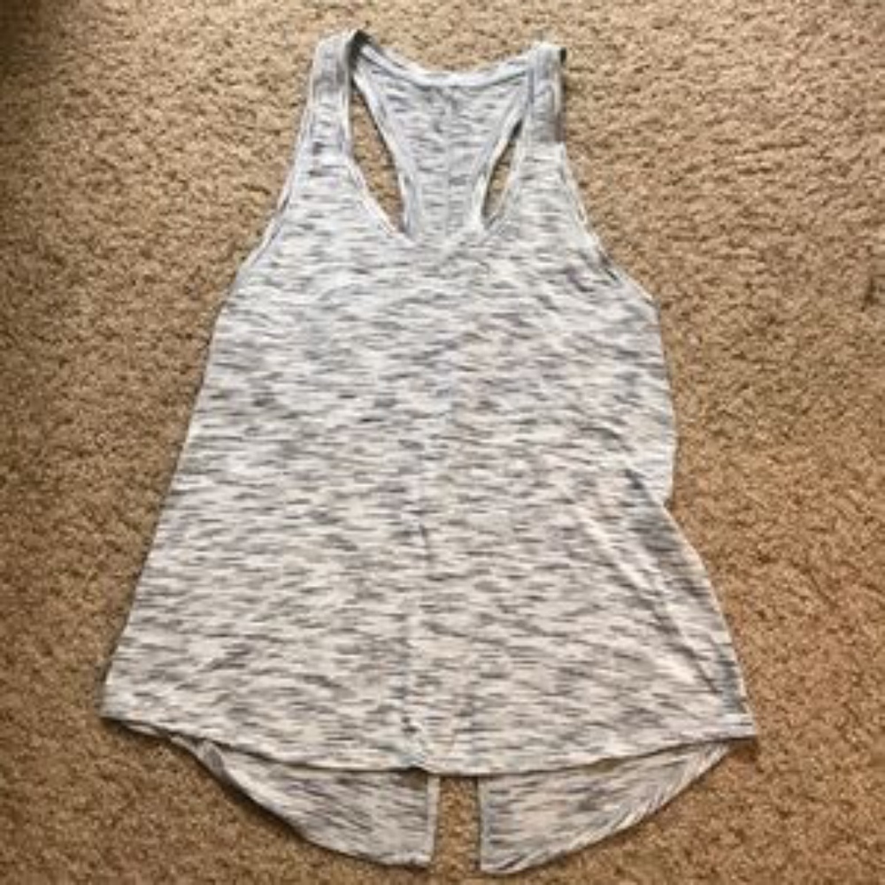 Lululemon Tie Back Tank - Heathered White/Grey